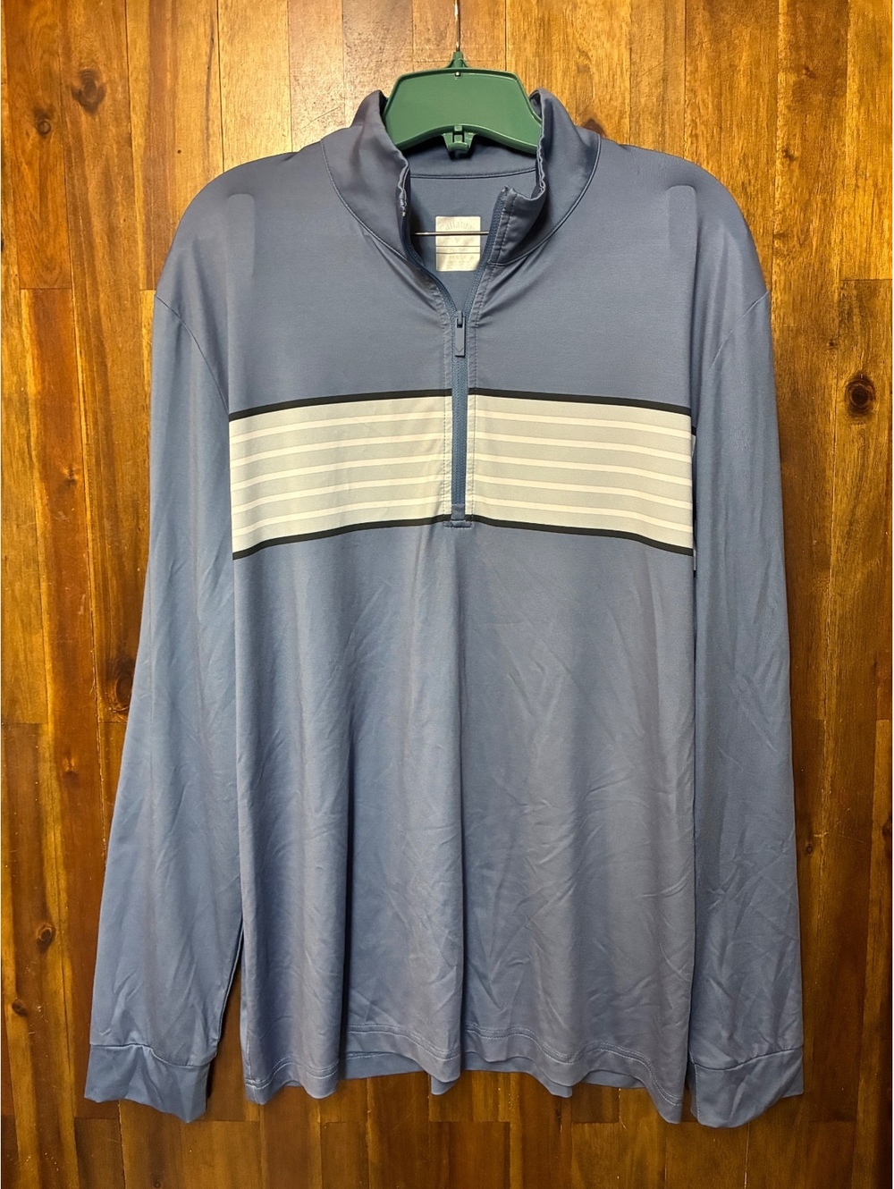 Callaway Opti-Dri Blue Stripe 1/4 Zip Golf Pullover Men’s Large Performance
